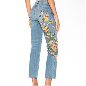 Free People Embroidered Jeans